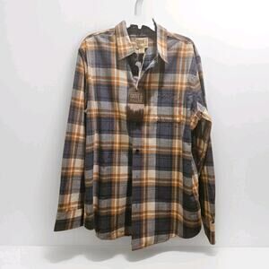 NWT Grove & Hollow Shirt Men Size XL Flannel Plaid Long Sleeve Button Up Navy